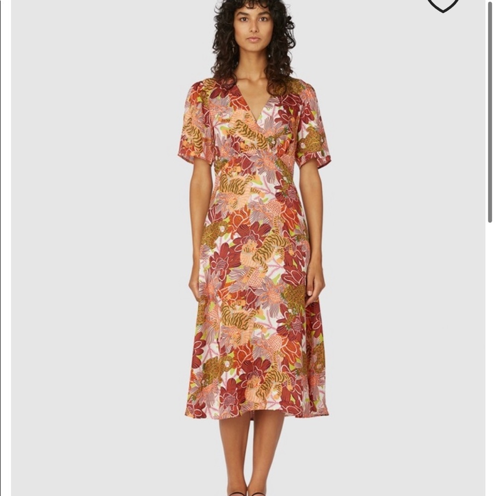 Gorman Jungle Tiger Faux Wrap dress